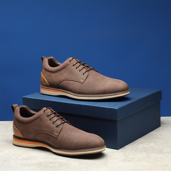 Men's Non-Slip Casual Oxford Shoes - BROWN - 8